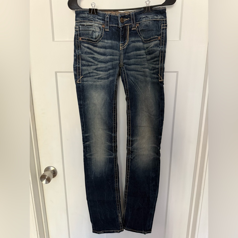 Buckle Women's Straight Leg Jeans - Dark Blue